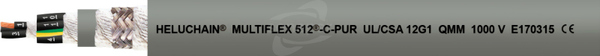 MULTIFLEX 512-C-PUR UL/CSA 12G0,75 nr 1kV Przewód sterowniczy łańcuchowy