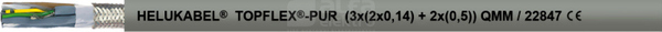 TOPFLEX-PUR 3x(2x0,14)+2x0,5 Przewód do transmisji danych