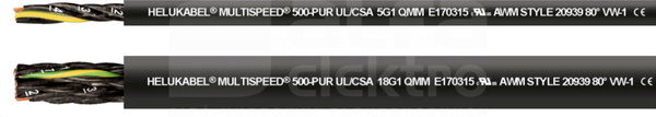 MULTISPEED-500-PUR 3G0,5 Przewód giętki łańcuchowy