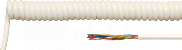 PVC 3x1,5 1400mm biały Przewód spiralny