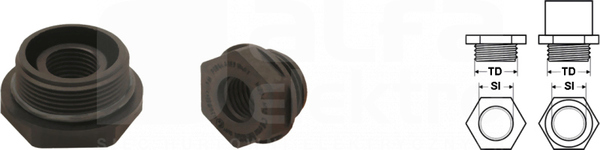 RE-PA-ATEX M32/M20 RAL9005 czarny Redukcja okrągła