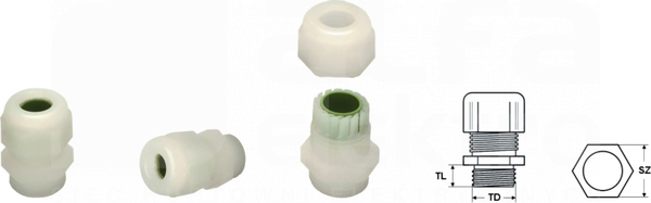 HSK-PVDF M20x1,5 6-12mm Dławik