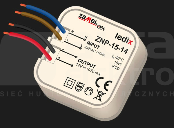 ZNP-15-14 14VDC 15W Zasilacz LED dopuszkowy