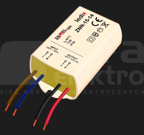 ZNN-15-14 14VDC 15W Zasilacz LED natynkowy