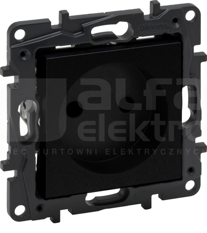 NILOE STEP 2P 16A 230V czarny Gniazdo z przesłoną