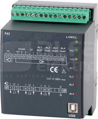 P43 5A(X/5) 3x230/400V atest KJ Przetwornik parametrów sieci
