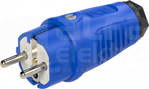 TAURUS 16A 2P+Z 250V UNI-SCHUKO IP54 niebieski Wtyczka gumowa