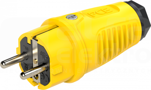 TAURUS2 16A 2P+Z 250V UNI-SCHUKO IP54 żółty Wtyczka gumowa