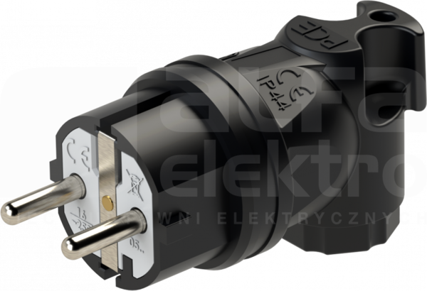 TAURUS 16A 2P+Z 250V SCHUKO IP44 Wtyczka gumowa