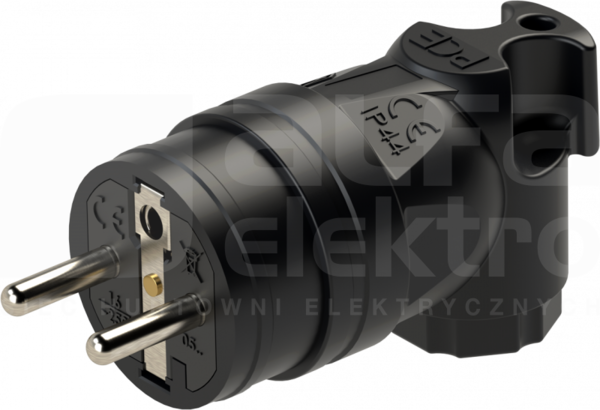 TAURUS 16A 2P+Z 250V IP44 Wtyczka gumowa