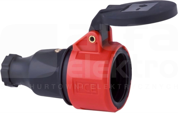 TAURUS 16A 2P+Z 250V IP44 Gniazdo gumowe z bolcem