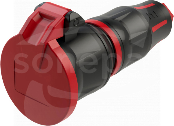 TAURUS2 16A 230V IP54 Gniazdo gumowe z klapką