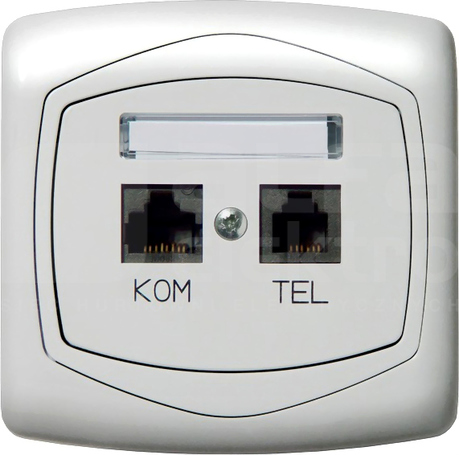 TON kat.6 biały Gniazdo komputerowo-telefoniczne