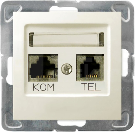 IMPRESJA ecru Gniazdo komputerowo-telefoniczne