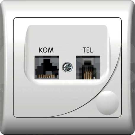 EFEKT kat.6 biały Gniazdo komputerowo-telefoniczne