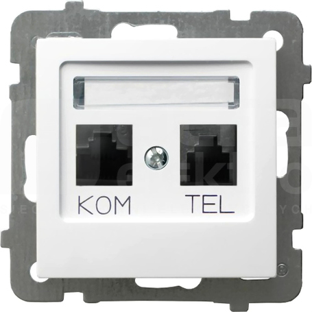 AS RJ45 biały Gniazdo komputerowo-telefoniczne