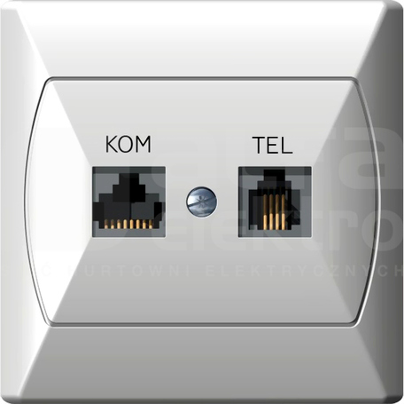 AKCENT RJ45 biały Gniazdo komputerowo-telefoniczne