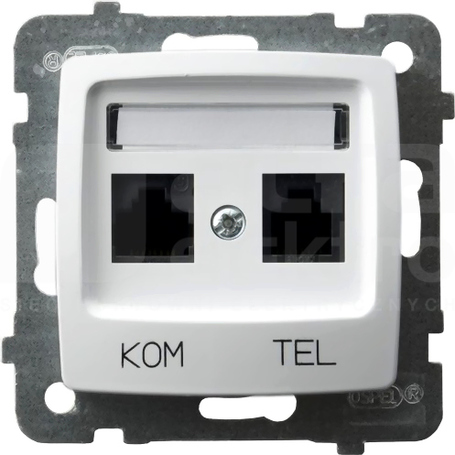 KARO RJ45 biały Gniazdo komputerowo-telefoniczne