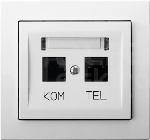 KIER RJ45 biały Gniazdo komputerowo-telefoniczne