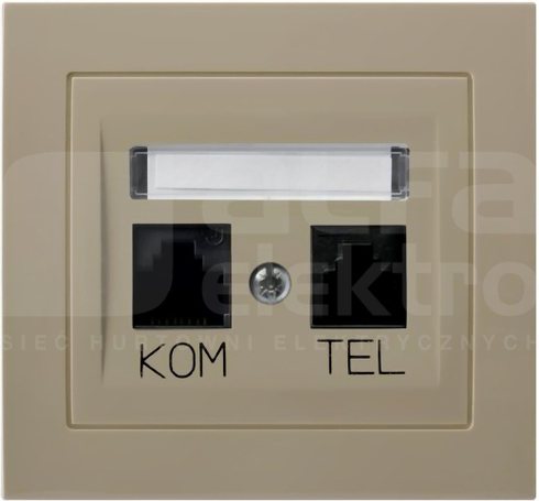 KIER RJ45 beżowy Gniazdo komputerowo-telefoniczne