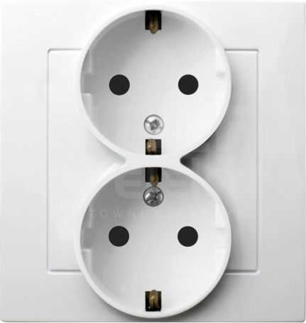 AS 2x2P+Z SCHUKO IP20 biały Gniazdo podwójne