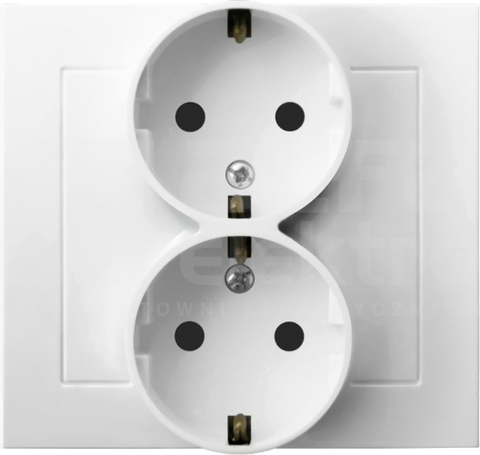 KIER 2x2P+Z SCHUKO IP20 biały Gniazdo podwójne