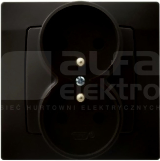 KARO 2x2P+Z IP20 czeko.met. Gniazdo podwójne