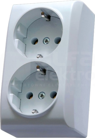 BIS 2x2P+Z SCHUKO IP20 biały Gniazdo podwójne