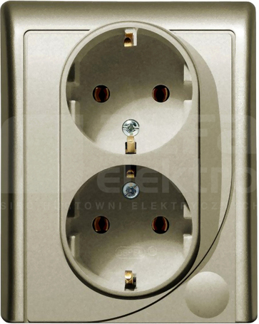EFEKT 2x2P+Z SCHUKO IP20 satyna Gniazdo podwójne