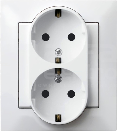 IMPRESJA 2x2P+Z SCHUKO IP20 biały Gniazdo podwójne