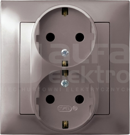 IMPRESJA 2x2P+Z SCHUKO IP20 tytan Gniazdo podwójne