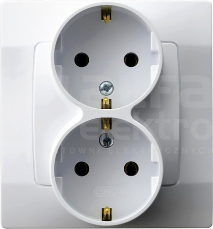 KARO 2x2P+Z SCHUKO IP20 biały Gniazdo podwójne