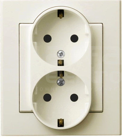 SONATA 2x2P+Z SCHUKO IP20 ecru Gniazdo podwójne