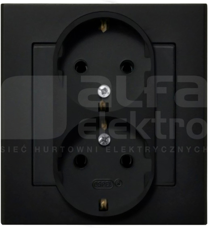 SONATA 2x2P+Z SCHUKO IP20 czarny met. Gniazdo podwójne