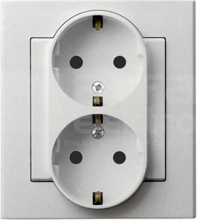 SONATA 2x2P+Z SCHUKO IP20 srebrny mat Gniazdo podwójne