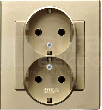 SONATA 2x2P+Z SCHUKO IP20 szamp.złoty Gniazdo podwójne