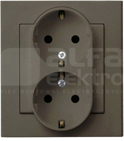 SONATA 2x2P+Z SCHUKO IP20 czeko.met. Gniazdo podwójne