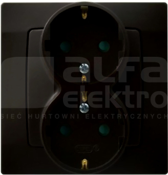 KARO 2x2P+Z SCHUKO IP20 czeko.met. Gniazdo podwójne z przesłonami styków