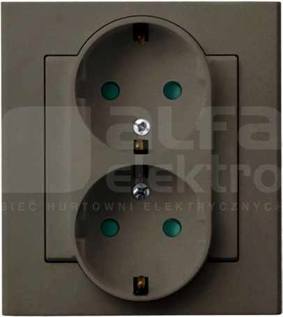 SONATA 2x2P+Z SCHUKO IP20 czeko.met. Gniazdo podwójne z przesłonami styków
