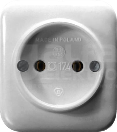 PI 2P IP20 biały Gniazdo pojedyncze