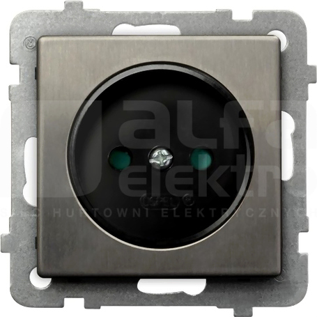 SONATA 2P IP20 stal inox Gniazdo pojedyncze z przesłonami styków