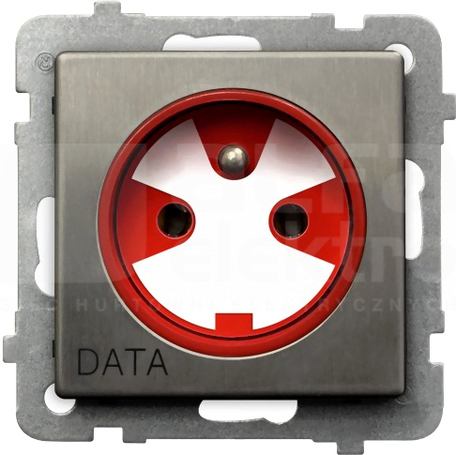 SONATA 2P+Z DATA IP20 stal inox Gniazdo pojedyncze