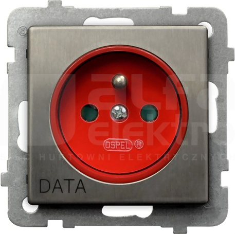 SONATA 2P+Z DATA IP20 stal inox Gniazdo pojedyncze z przesłonami styków
