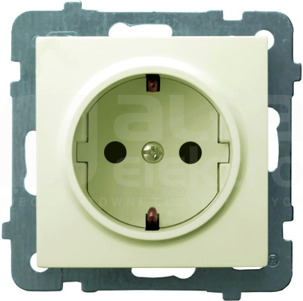 AS 2P+Z SCHUKO IP20 ecru Gniazdo pojedyncze