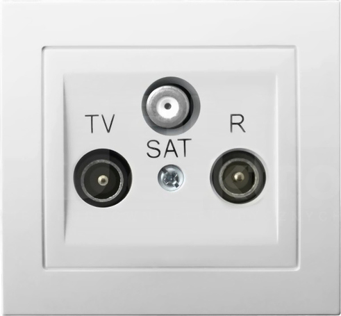 KIER biały Gniazdo RTV-SAT przelotowe