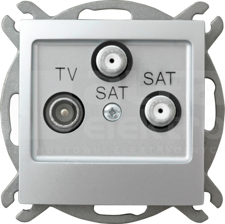 IMPRESJA srebrny Gniazdo RTV-SAT z 2 wyjśc.SAT