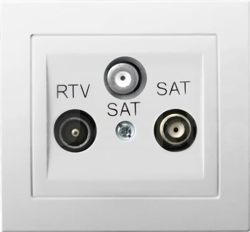 KIER biały Gniazdo RTV-SAT z 2 wyjśc.SAT