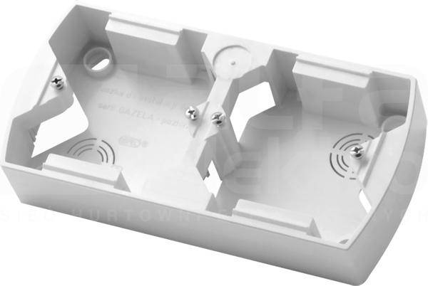 GAZELA wys.32mm biały Puszka instalacyjna podwójna pozioma