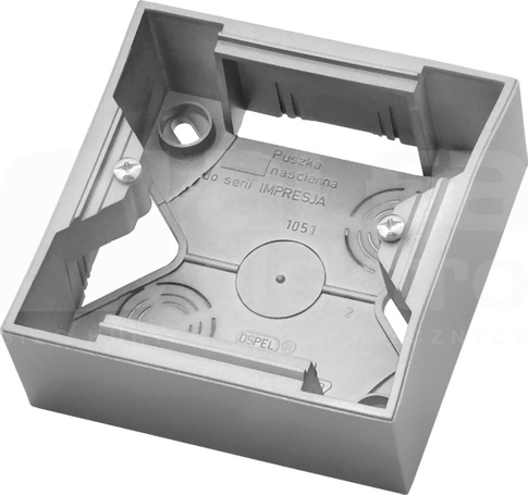 IMPRESJA wys.32mm srebro Puszka instalacyjna pojedyncza