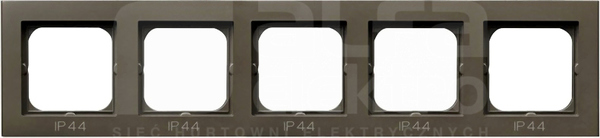SONATA IP44 czekoladowy metal Ramka pięciokrotna do łączników